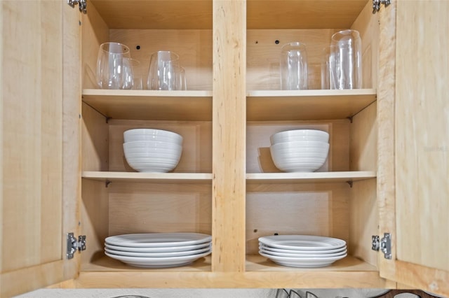 interior details featuring light brown cabinets