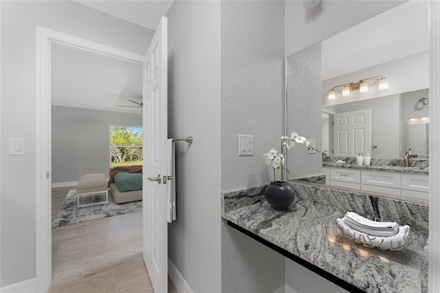 bathroom featuring vanity and tile patterned floors