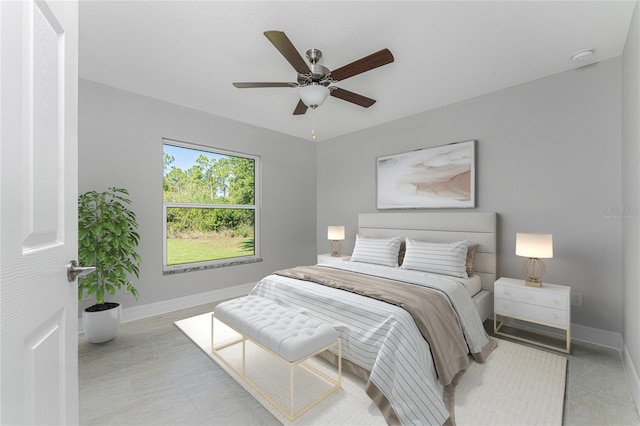 bedroom with ceiling fan