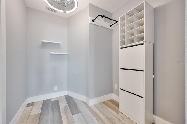 walk in closet featuring wood-type flooring