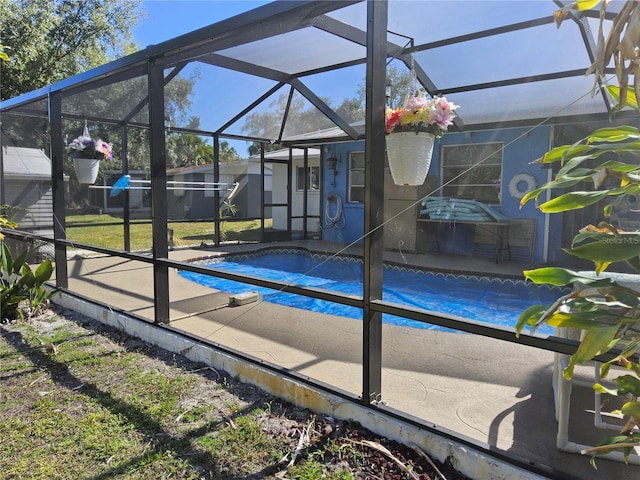 exterior space featuring a lanai