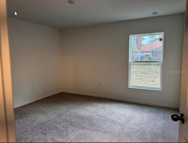 carpeted spare room featuring plenty of natural light