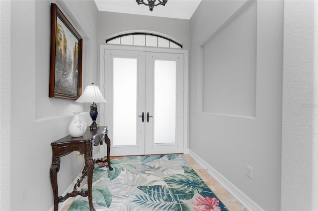 foyer with french doors