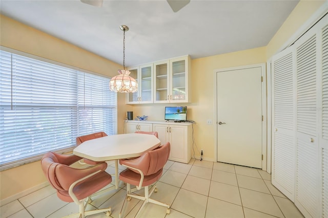 view of tiled dining space