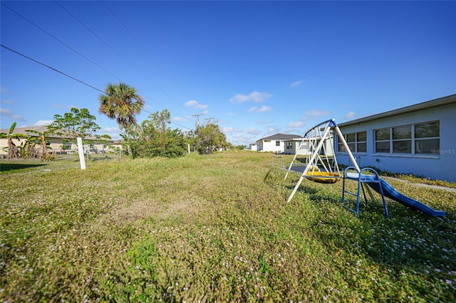 view of yard featuring a playground