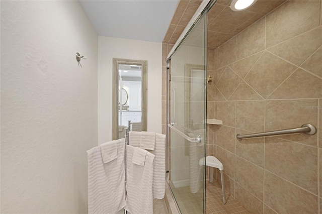 bathroom featuring walk in shower