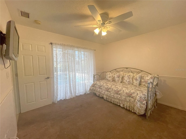 bedroom with carpet and ceiling fan