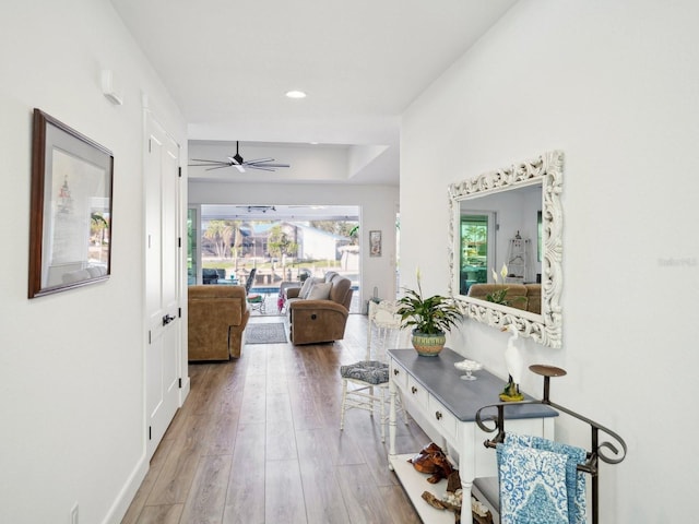 hallway featuring hardwood / wood-style floors