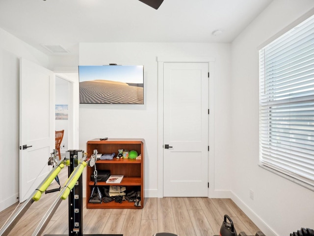 interior space with light wood-type flooring