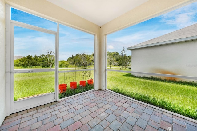 view of unfurnished sunroom