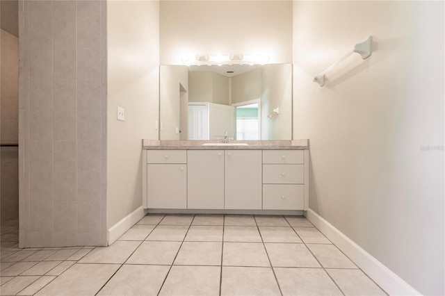 bathroom featuring vanity and tile patterned floors