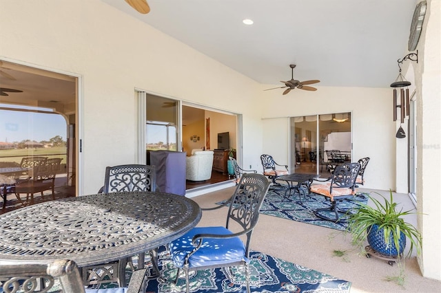 view of patio / terrace featuring ceiling fan