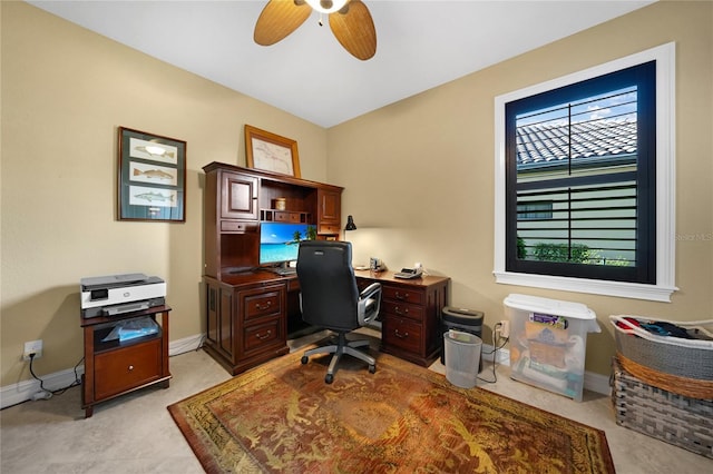 office with ceiling fan