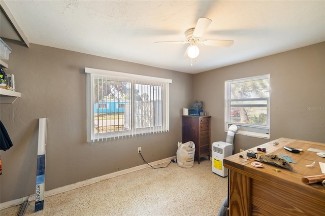 office featuring ceiling fan