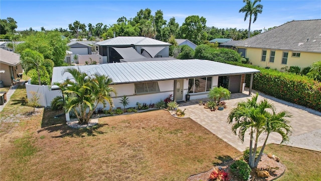 view of front of house with a front yard