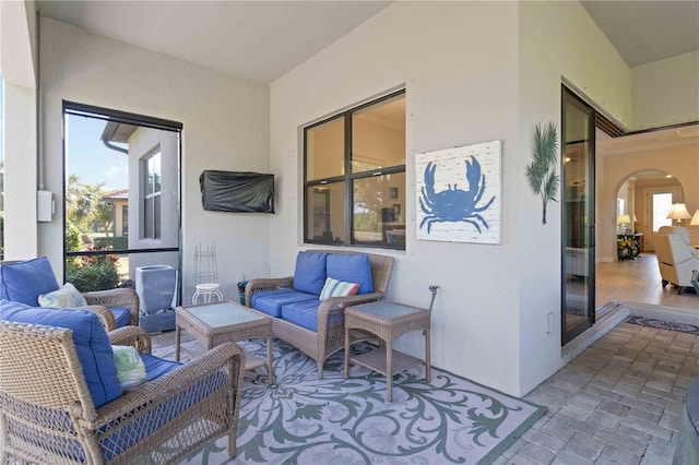 view of patio / terrace with an outdoor hangout area