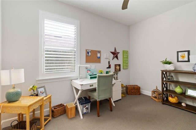 office area with carpet flooring