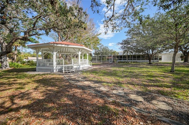 view of yard featuring a gazebo