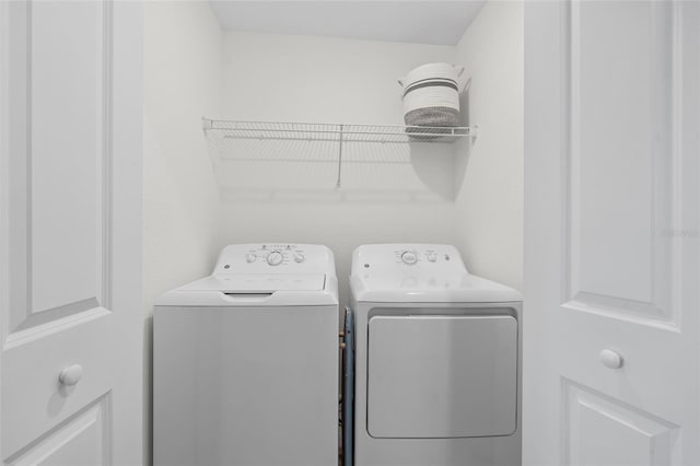 laundry area featuring washer and dryer