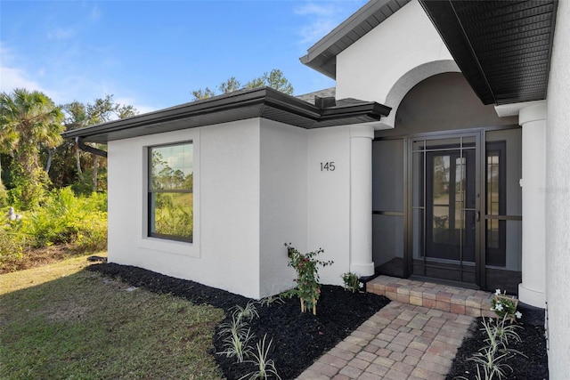 property entrance with french doors