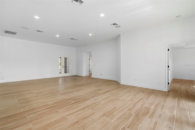 empty room featuring light wood-type flooring