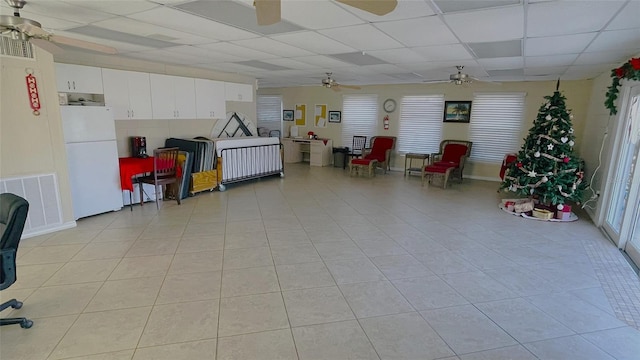 interior space featuring white refrigerator