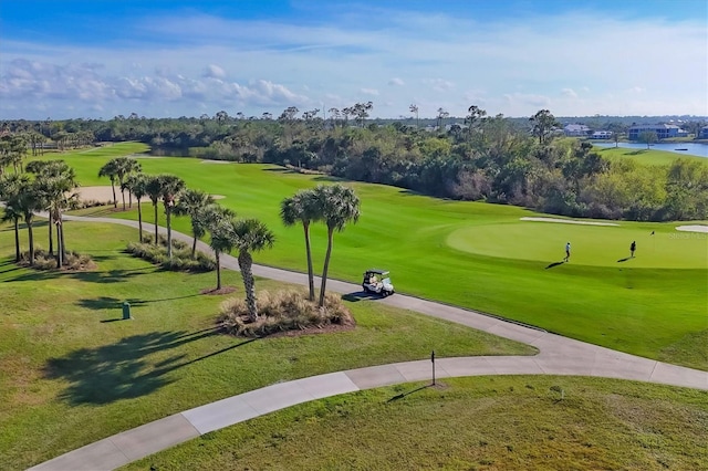 surrounding community with a water view