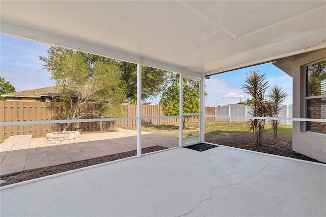 view of unfurnished sunroom