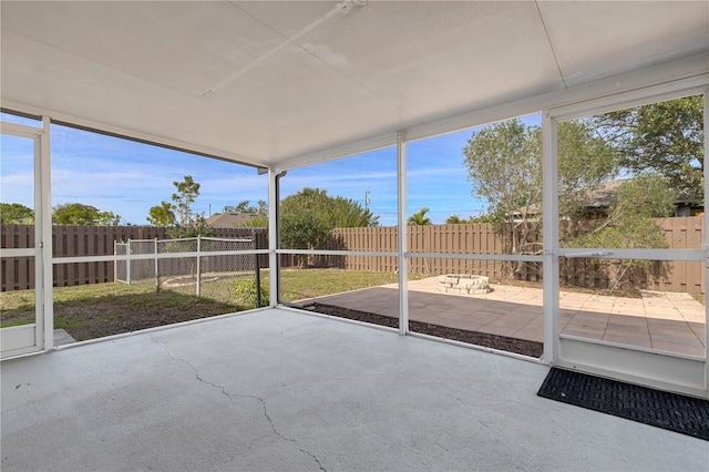 view of unfurnished sunroom