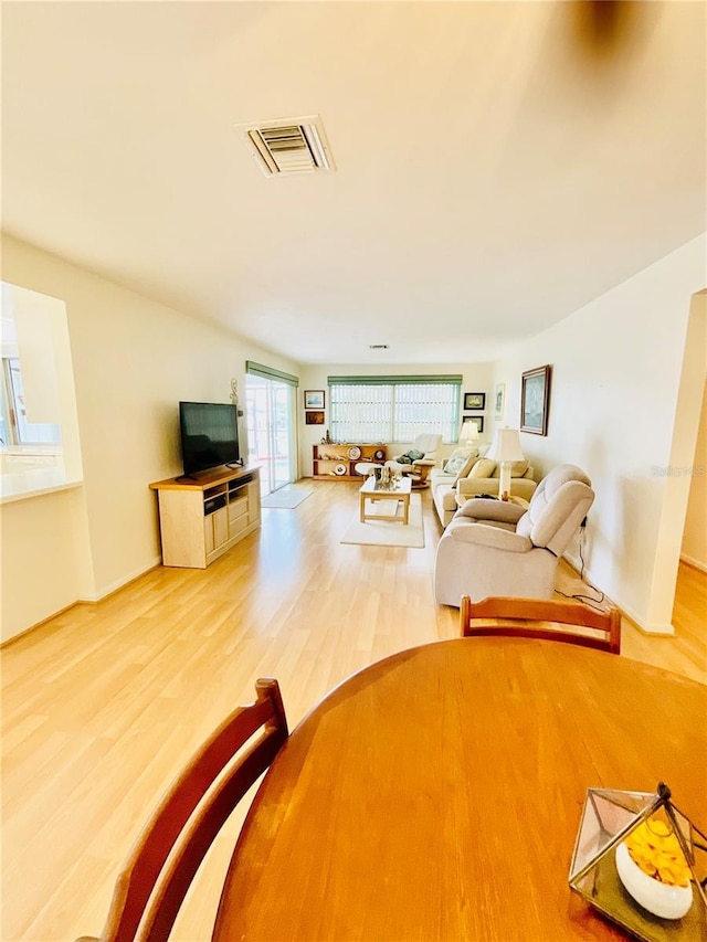 living room with hardwood / wood-style flooring