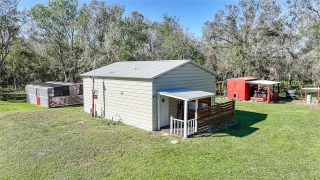 exterior space with a yard