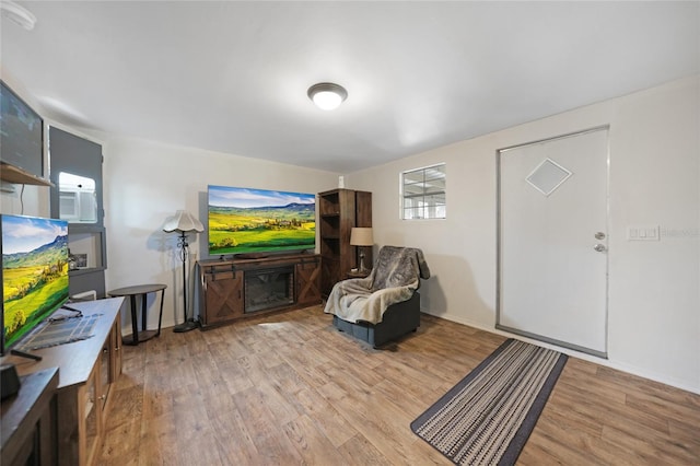 sitting room featuring light hardwood / wood-style floors