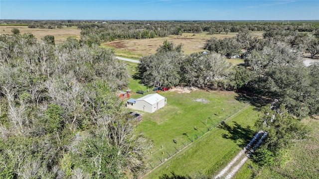 drone / aerial view with a rural view