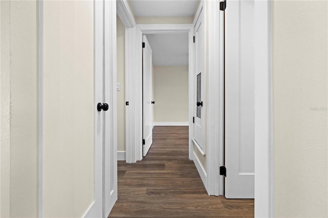 hall featuring dark hardwood / wood-style floors