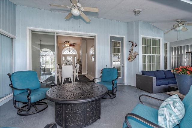 view of patio / terrace featuring outdoor lounge area and ceiling fan