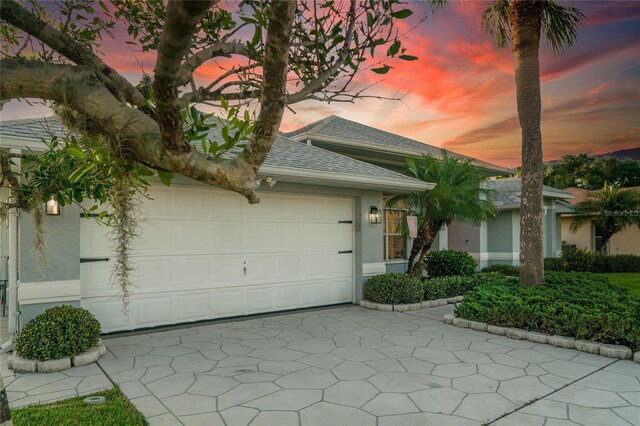 view of front of house with a garage