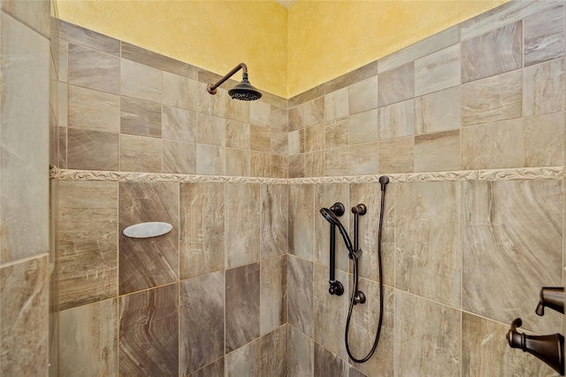 interior details with tiled shower