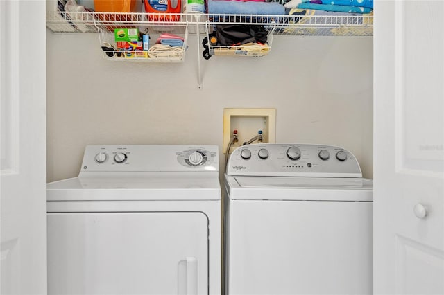 laundry room featuring washing machine and dryer