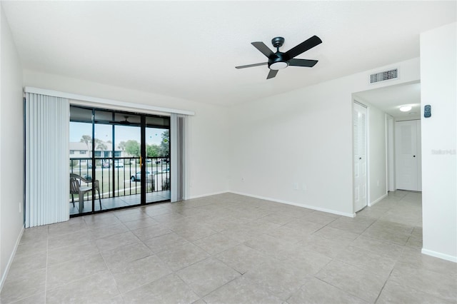 unfurnished room featuring ceiling fan