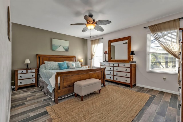 bedroom featuring ceiling fan