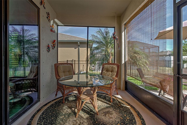 sunroom with a wealth of natural light