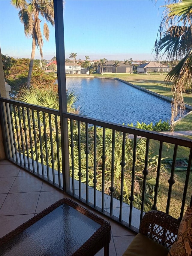 balcony with a water view