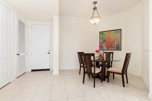 view of tiled dining area