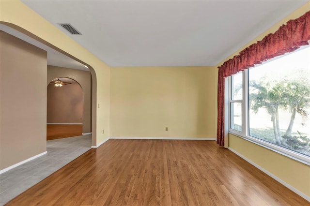 empty room featuring light hardwood / wood-style floors