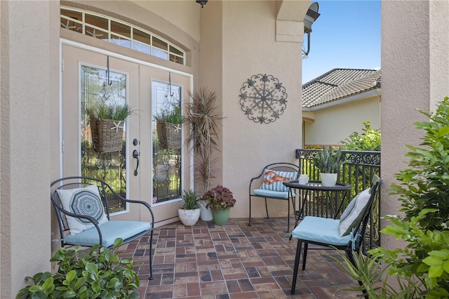 exterior space with french doors