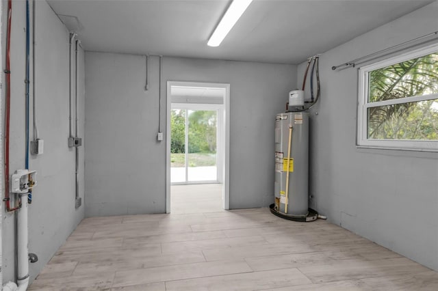 basement with water heater