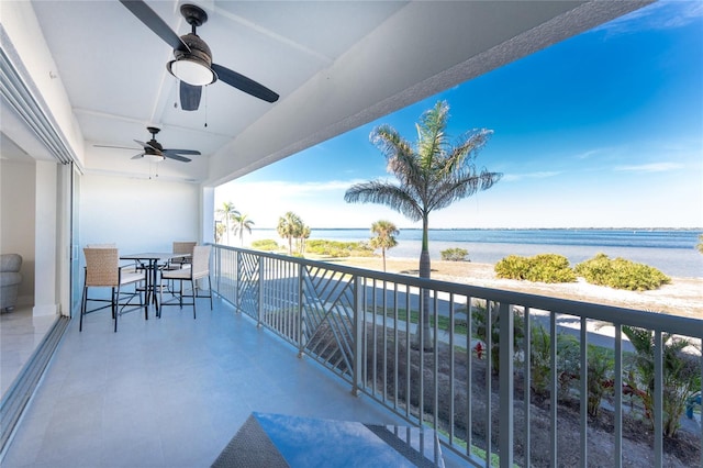 balcony with a water view