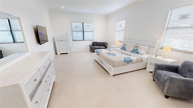 bedroom featuring ornamental molding