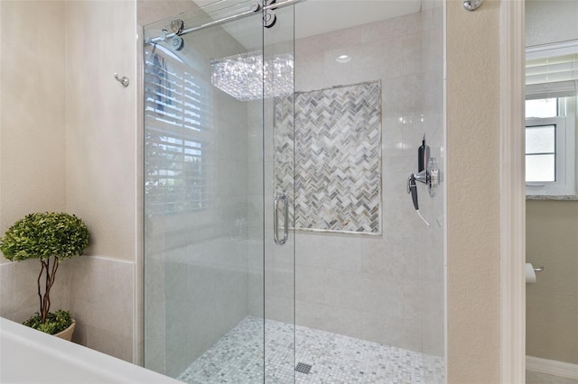 bathroom with walk in shower