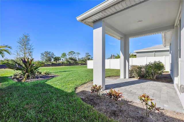 view of yard with a patio area